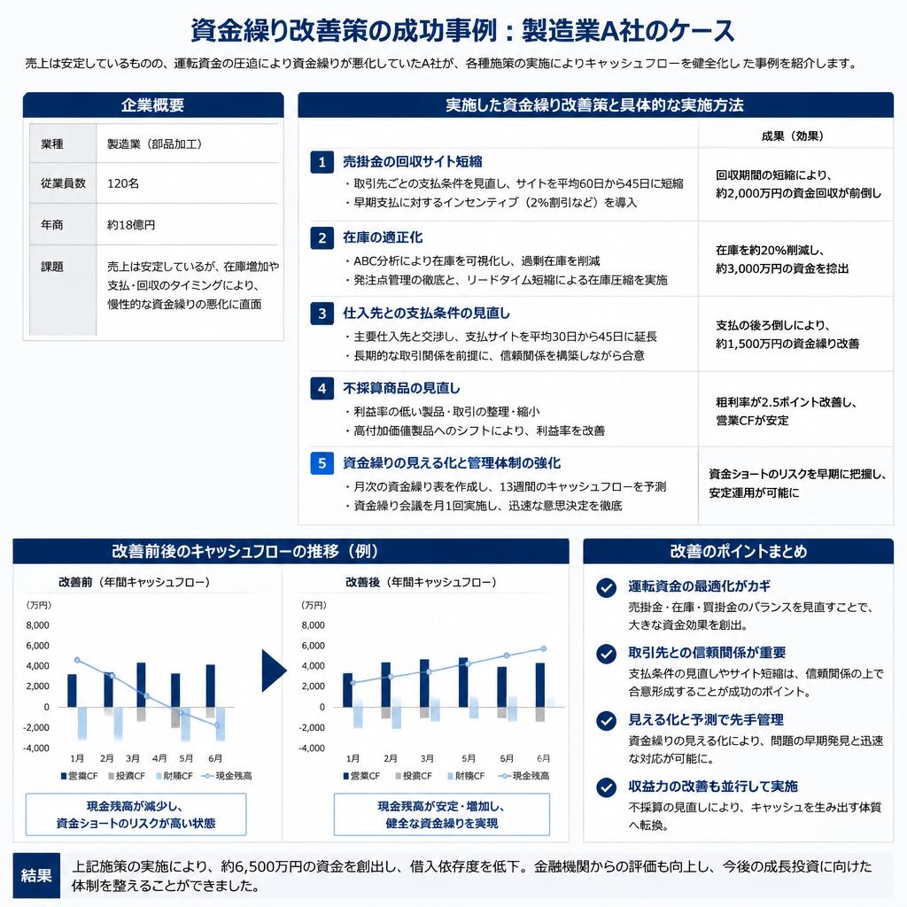 資金繰り改善策の実施例