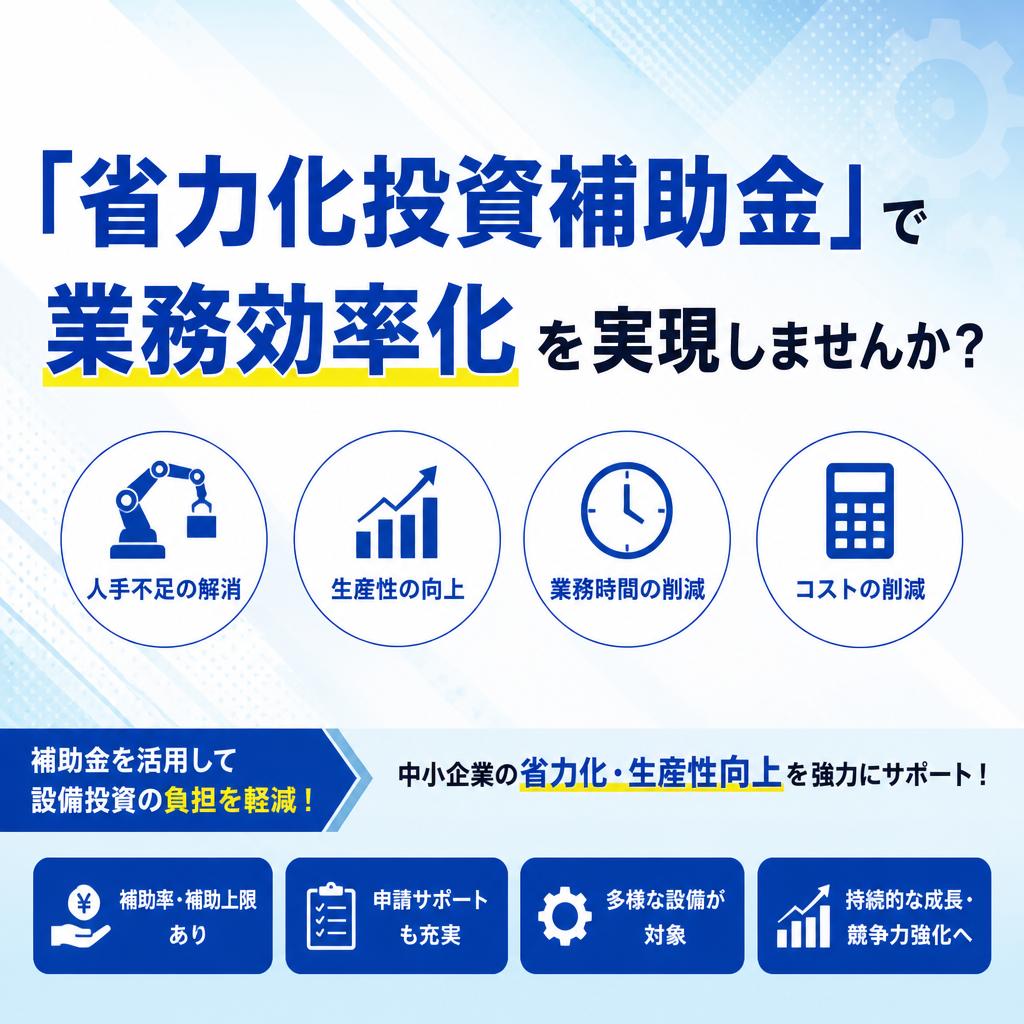 「省力化投資補助金」で業務効率化を実現しませんか？