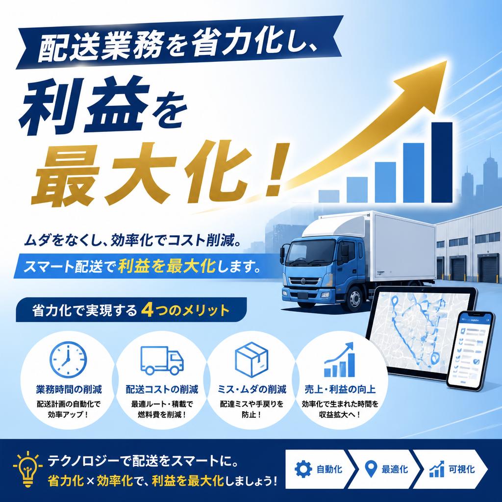 配送業務を省力化し、利益を最大化！
