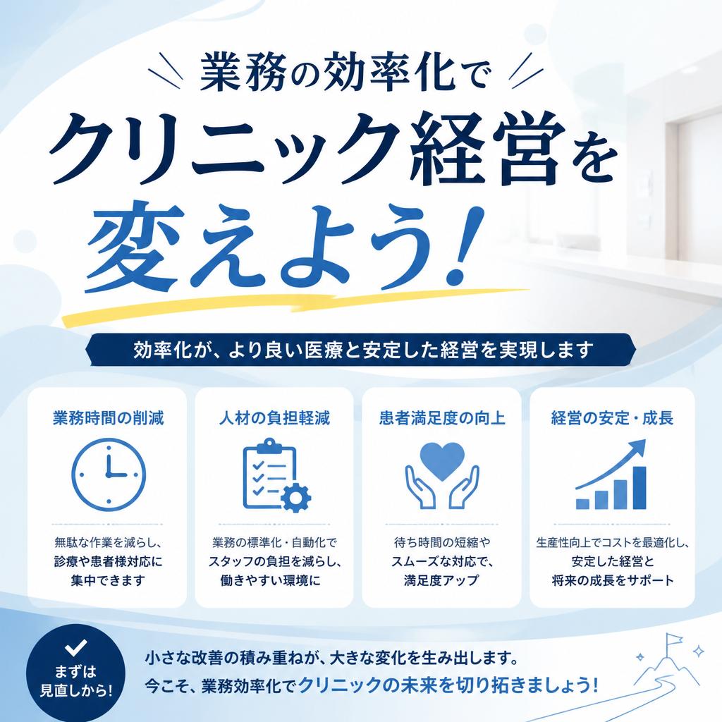 業務の効率化でクリニック経営を変えよう！