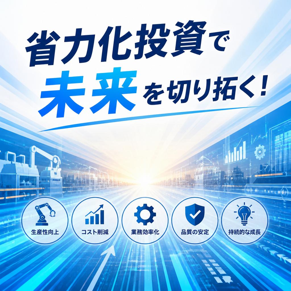 省力化投資で未来を切り拓く！