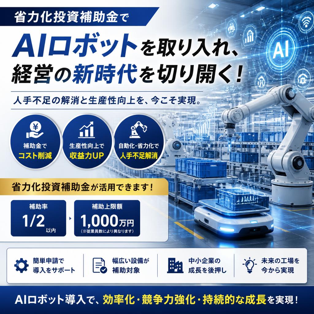 省力化投資補助金でAIロボットを取り入れ、経営の新時代を切り開く！