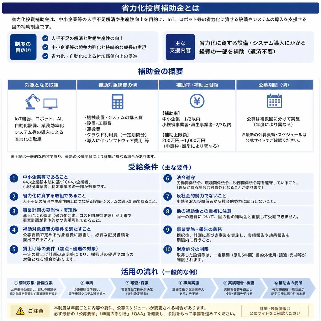 2. 省力化投資補助金とは【支援内容と受給条件】