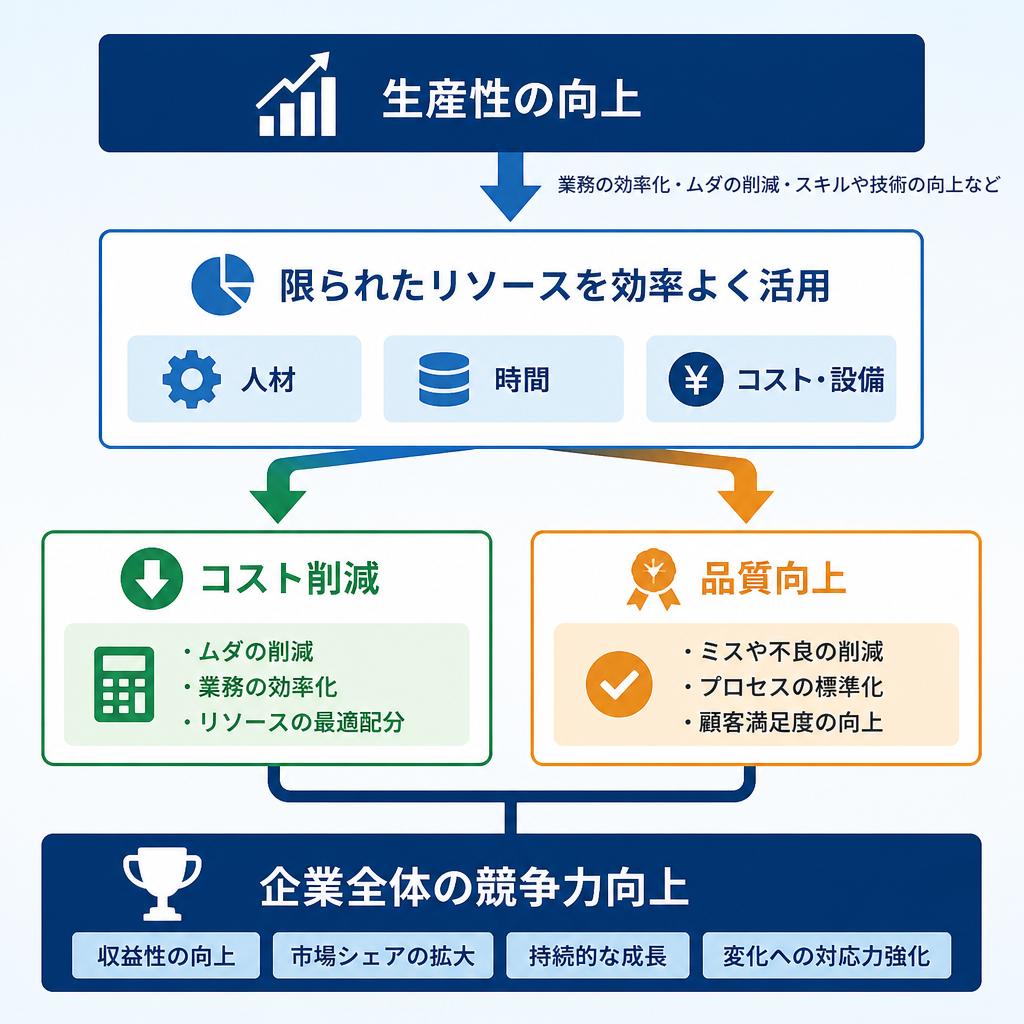 生産性向上が企業にもたらす利点