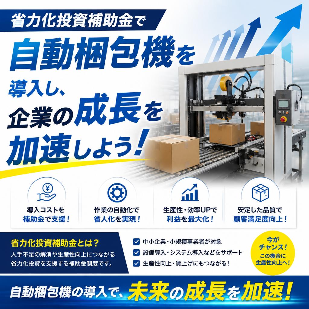 省力化投資補助金で自動梱包機を導入し、企業の成長を加速しよう！