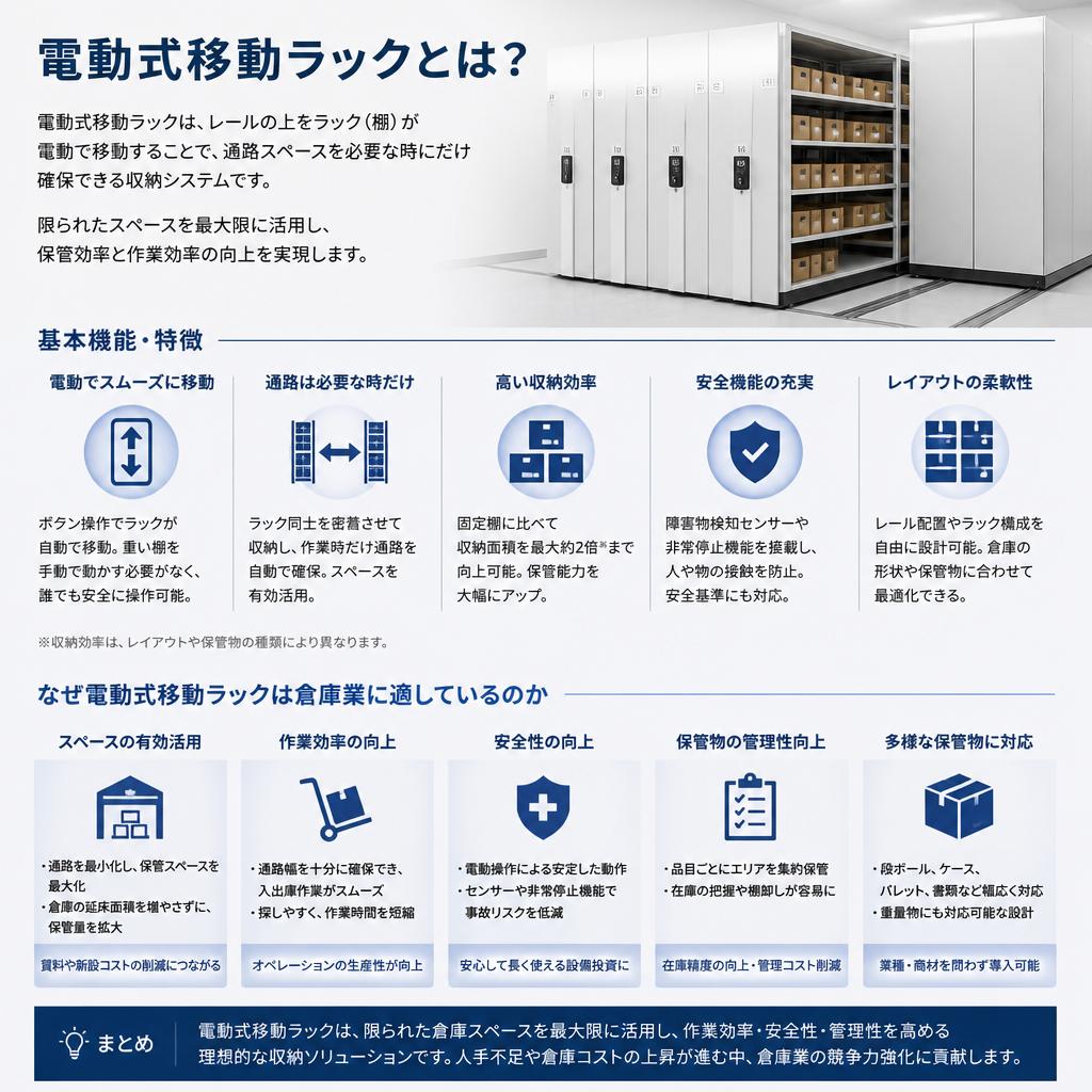2. 電動式移動ラックとは？