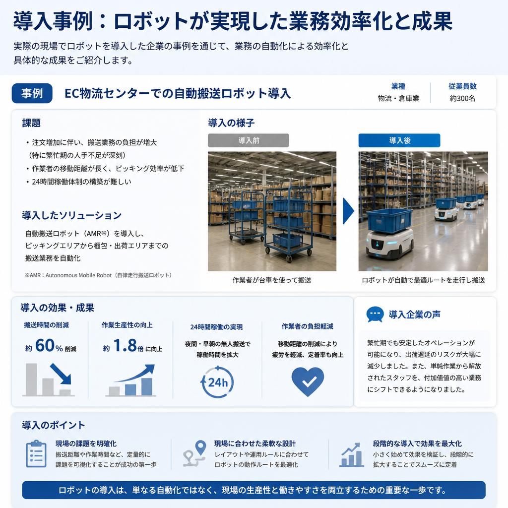 導入事例：革新的なロボットの活用