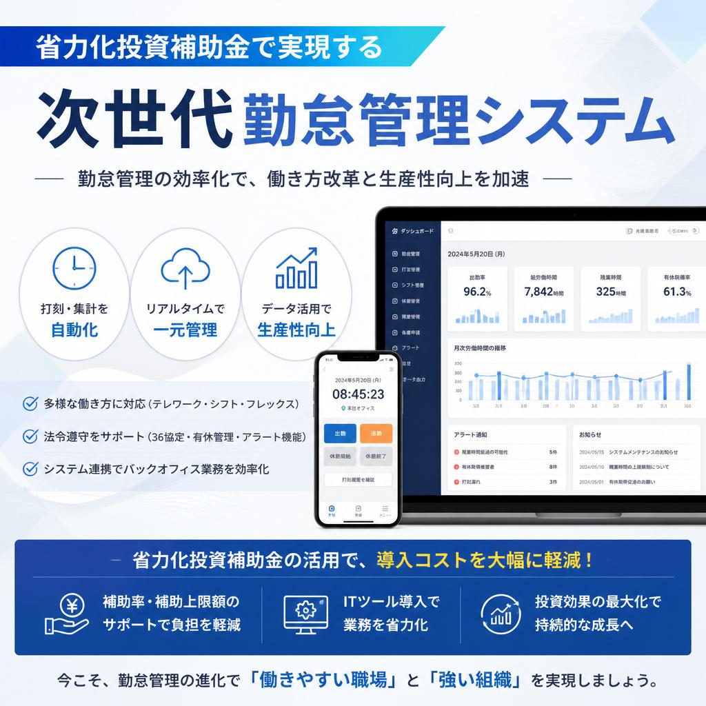 省力化投資補助金で実現する、次世代勤怠管理システム