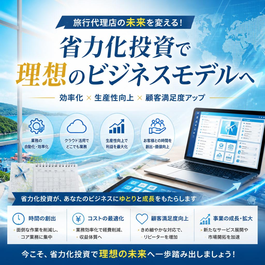 旅行代理店の未来を変える！省力化投資で理想のビジネスモデルへ