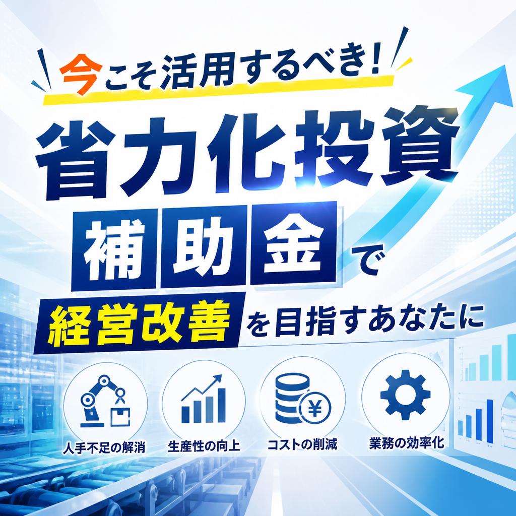 今こそ活用するべき！省力化投資補助金で経営改善を目指すあなたに