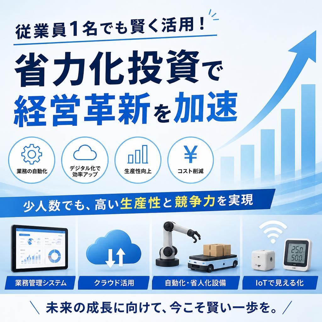従業員1名でも賢く活用！省力化投資で経営革新を加速