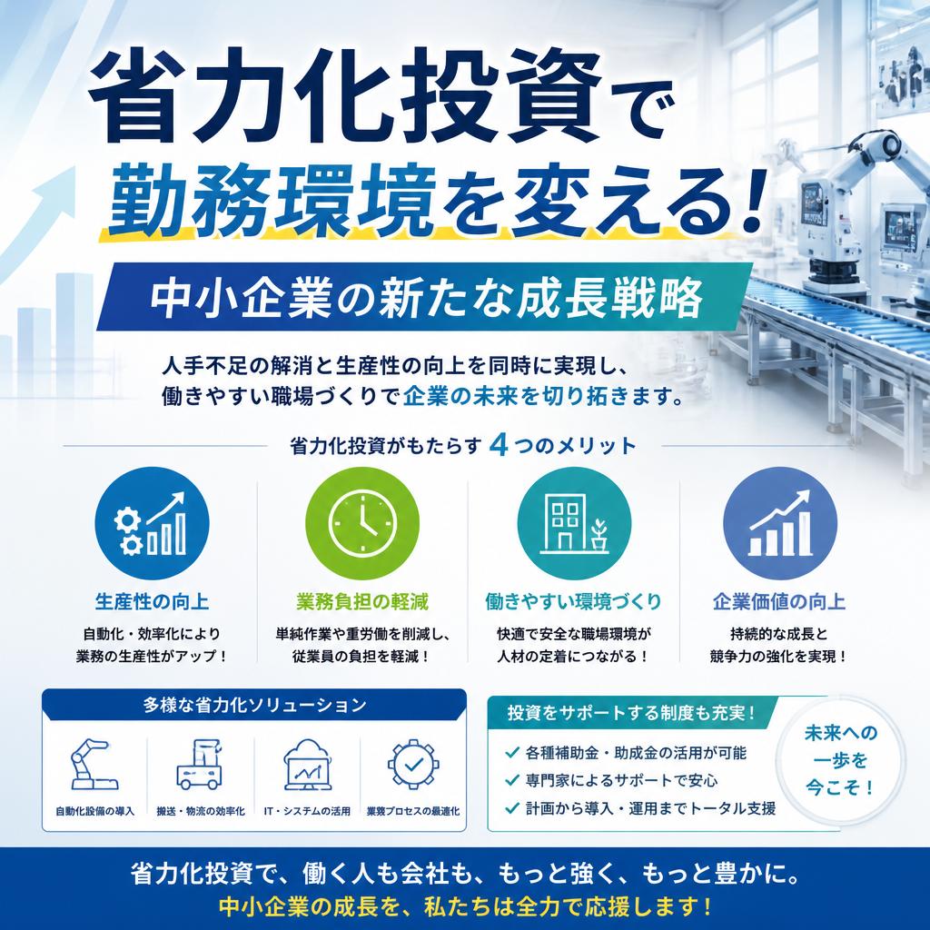 省力化投資で勤務環境を変える！中小企業の新たな成長戦略